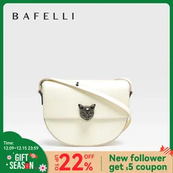 BAFELLI WOMEN'S 2023 NEW LUXURY GENUINE LEATHER FASHION CROSSBODY CAT BAGS FEMALE CASUAL STYLISH SADDLE SHOULDER PURSE BRAND