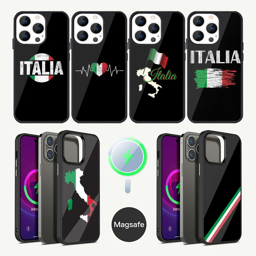 

Italy Italia National Flag Phone Case For iPhone 16,15,14,13,12,11,Plus,Pro,Max Mini Magsafe Magnetic Wireless Charging