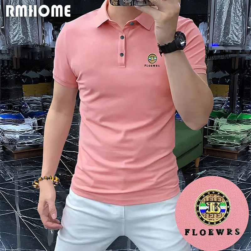 2023 New Polo T-shirt Men\'s Lapel Short Sleeve Business Casual Modern Stylish Multicolor Male Tees Slim Comfortable Clothing 4XL