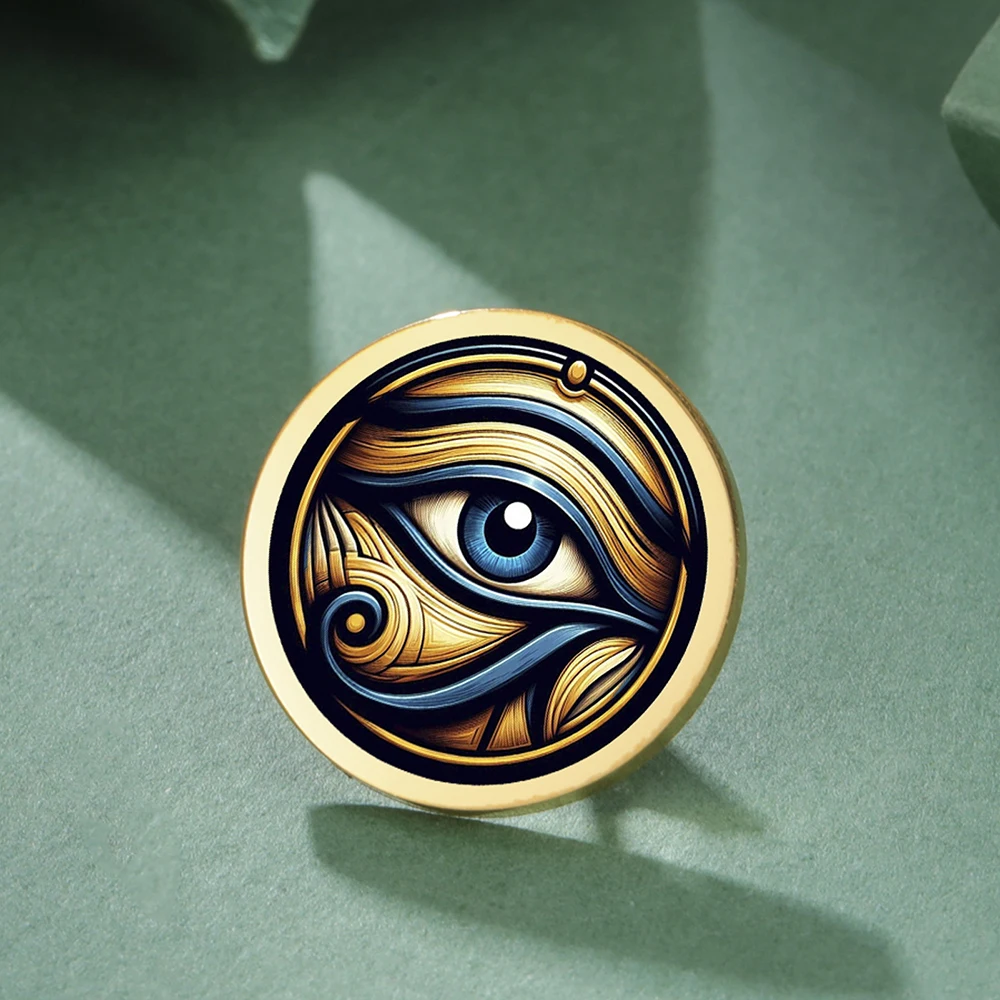 داوابارا عين را المصرية القديمة بروش حسن الحظ عين حورس الرمز الروحي التلبيب دبوس مجوهرات من صلب لا يصدأ