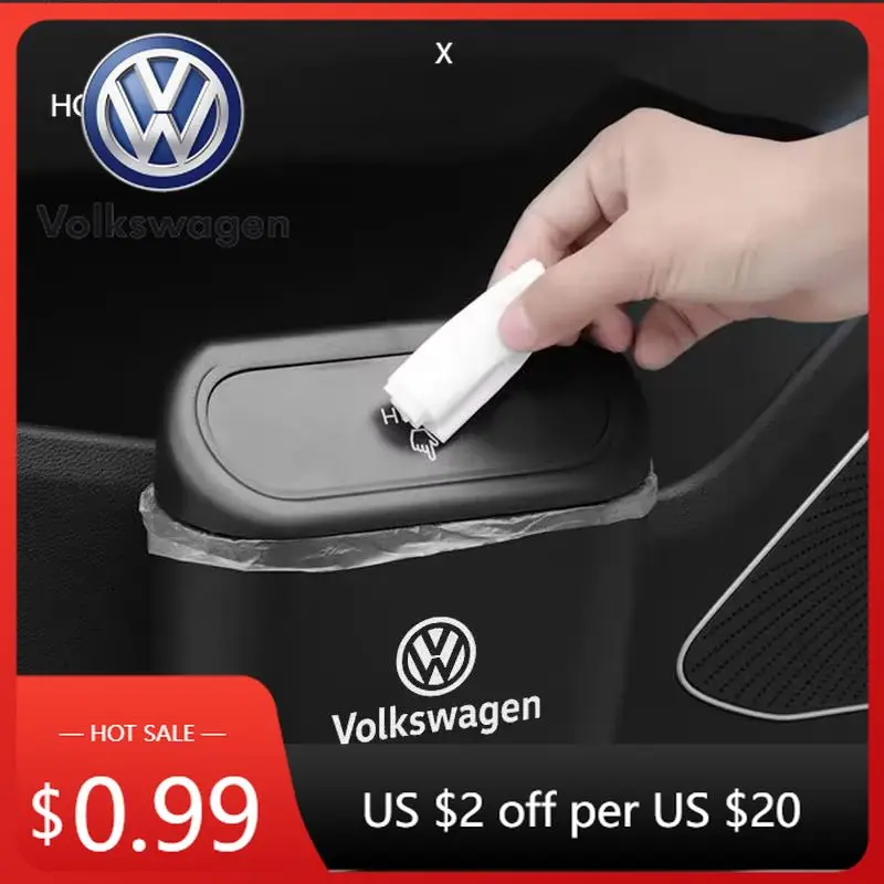Portavasos ABS para colgar en el coche, cubo de basura para Volkswagen Beetle Sharan Sagitar Magotan Passat Santana Touareg MK4 SR32 A