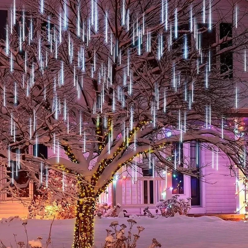 1/2/3/4 Set 30/50cm LED Meteorsc hauer Lichterketten Straßen girlanden Neujahr Weihnachts baums chmuck für Garten licht im Freien