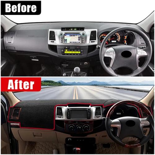 Imagen 2 del producto Cubierta para salpicadero de coche, accesorios para parasol para Toyota Hilux SW4 Fortuner AN50 2005 2006 2007 2008 2009 2010 2011 2012 2013 2014
