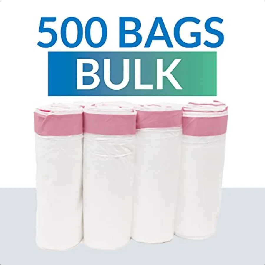 Sacos de lixo de cozinha altos com cordão, 13 galões, 500 contagens, sacos de lixo de cozinha em massa, branco, 13 galões, 16 galões de capacidade