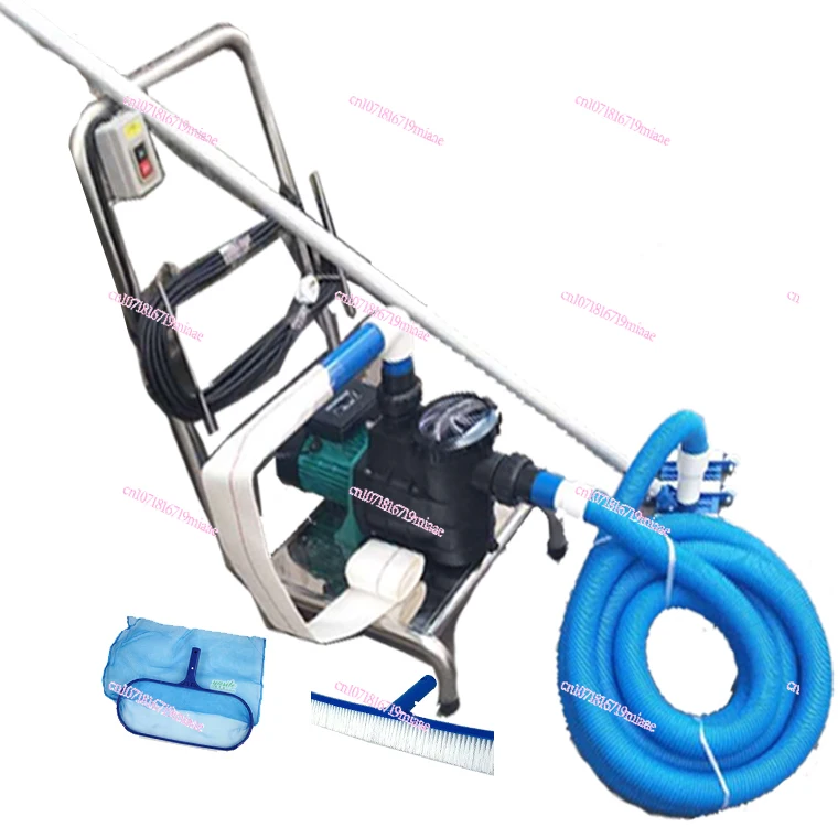 

Swimming pool sewage suction machine with trolley shore mud suction vacuum cleaner bath cleaning tool manual fish pool