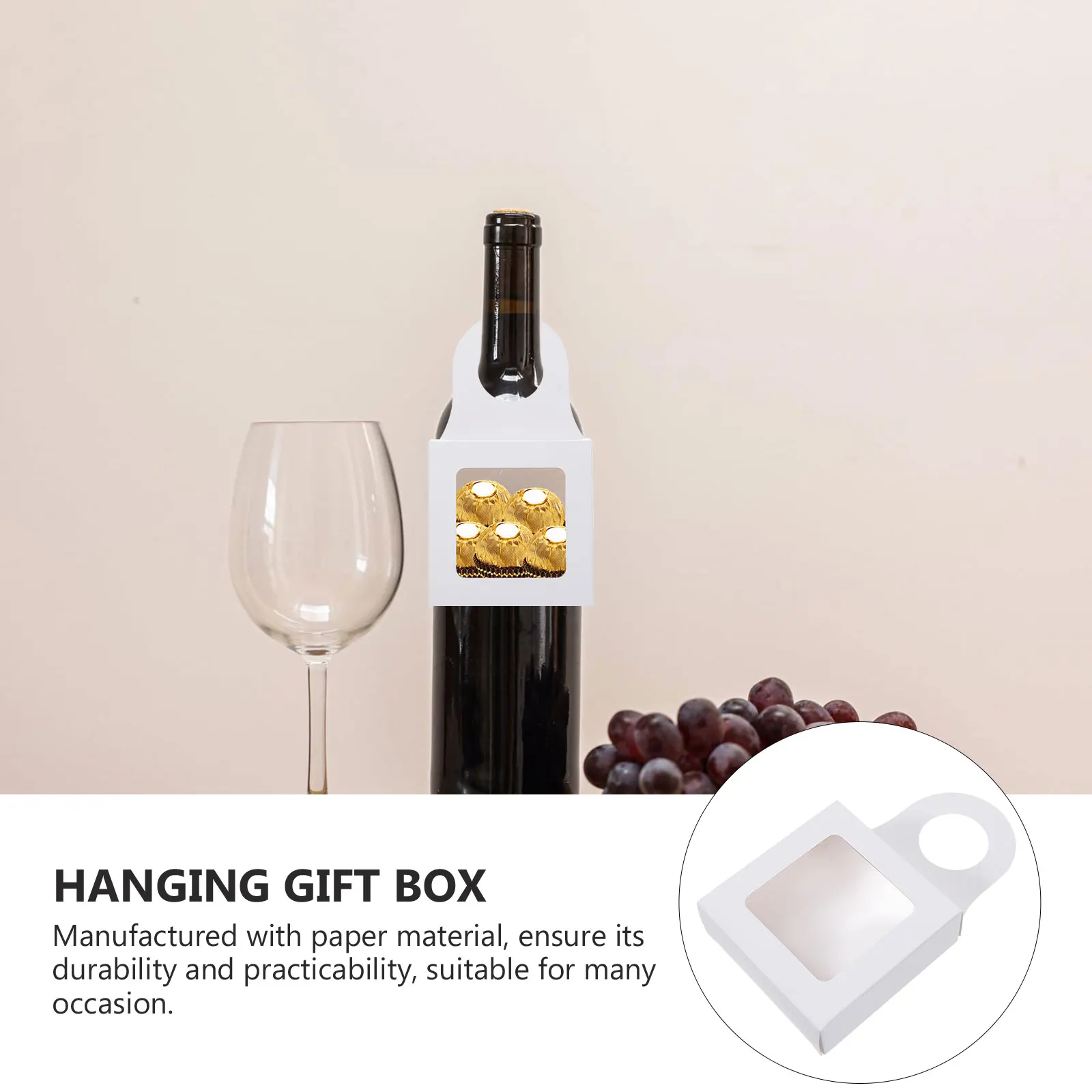 

25pcs Bottle Gift Boxes Window Foldable Hanging Paper Storage Cases Decorative Packaging for Travel Box for Gifts