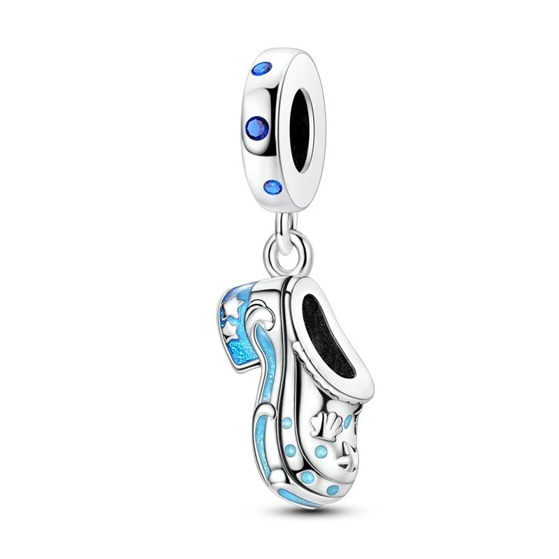 Original 925 Sterling Silver Ocean Cave Shoe Charms Beads CZ Zircon Dangle For Women Fine DIY Birthday Jewelry Gifts