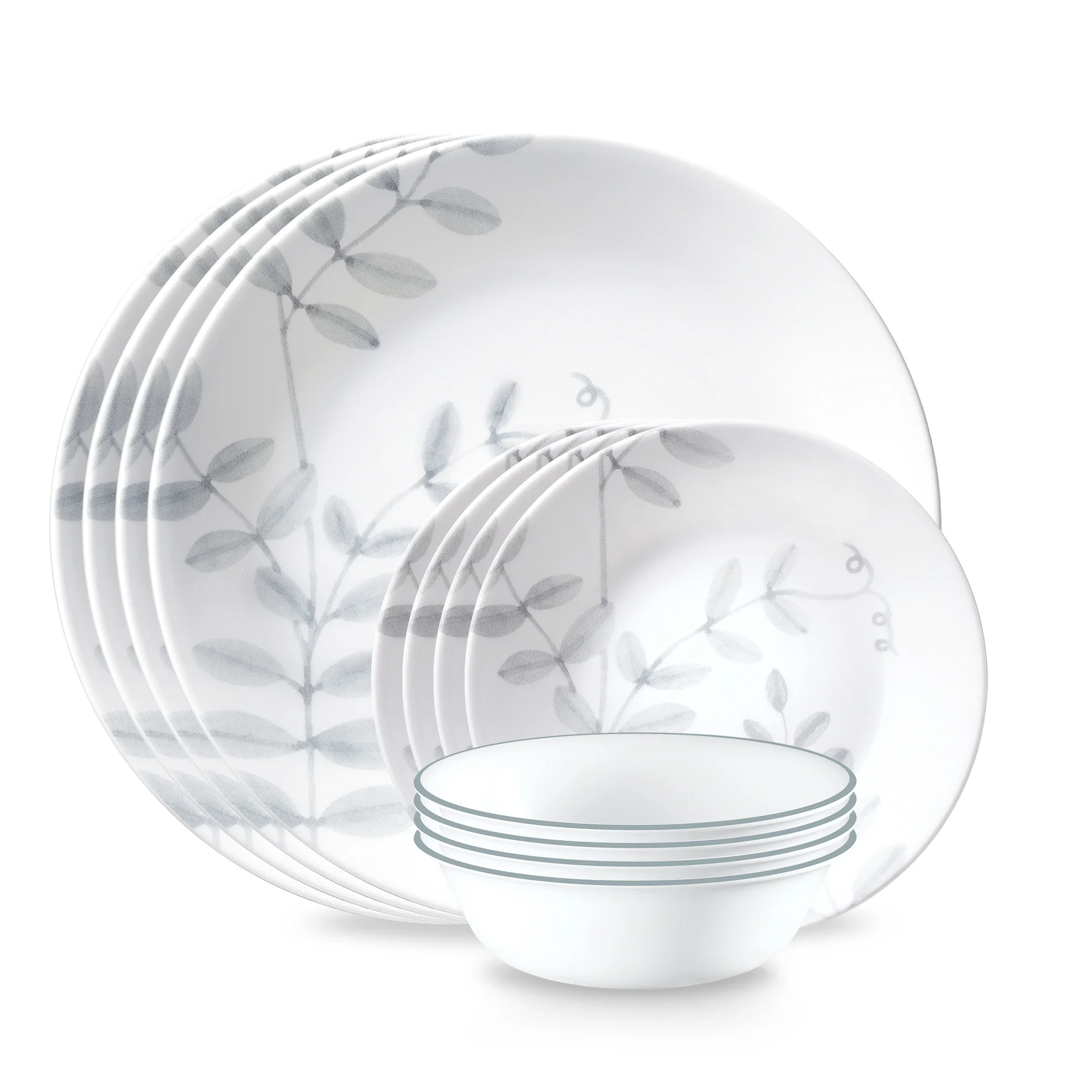

Flowing Fern 12-Piece Glass Dinnerware Set for Four People