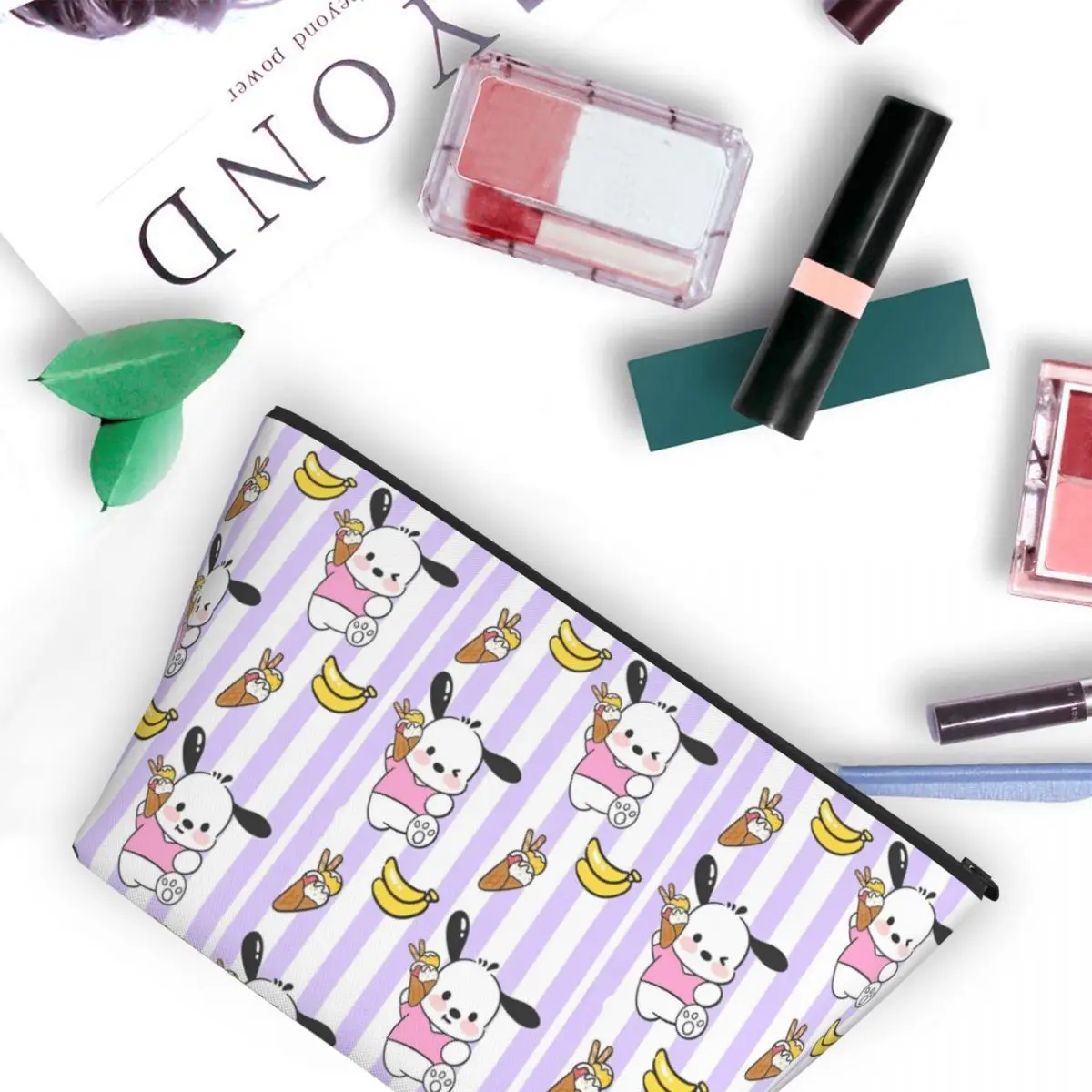 منظمات تخزين لطيفة على شكل كلب كرتوني من Pochacco لتنظيم المكياج وحقائب مستحضرات التجميل غير الرسمية وحقيبة مكياج للفتيات