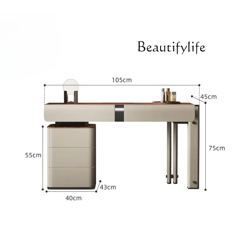 M Italian Minimalist Dresser Bedroom Simple Modern Walnut Solid Wood Makeup Table High-end Dresser Chest Cabinet Integrated
