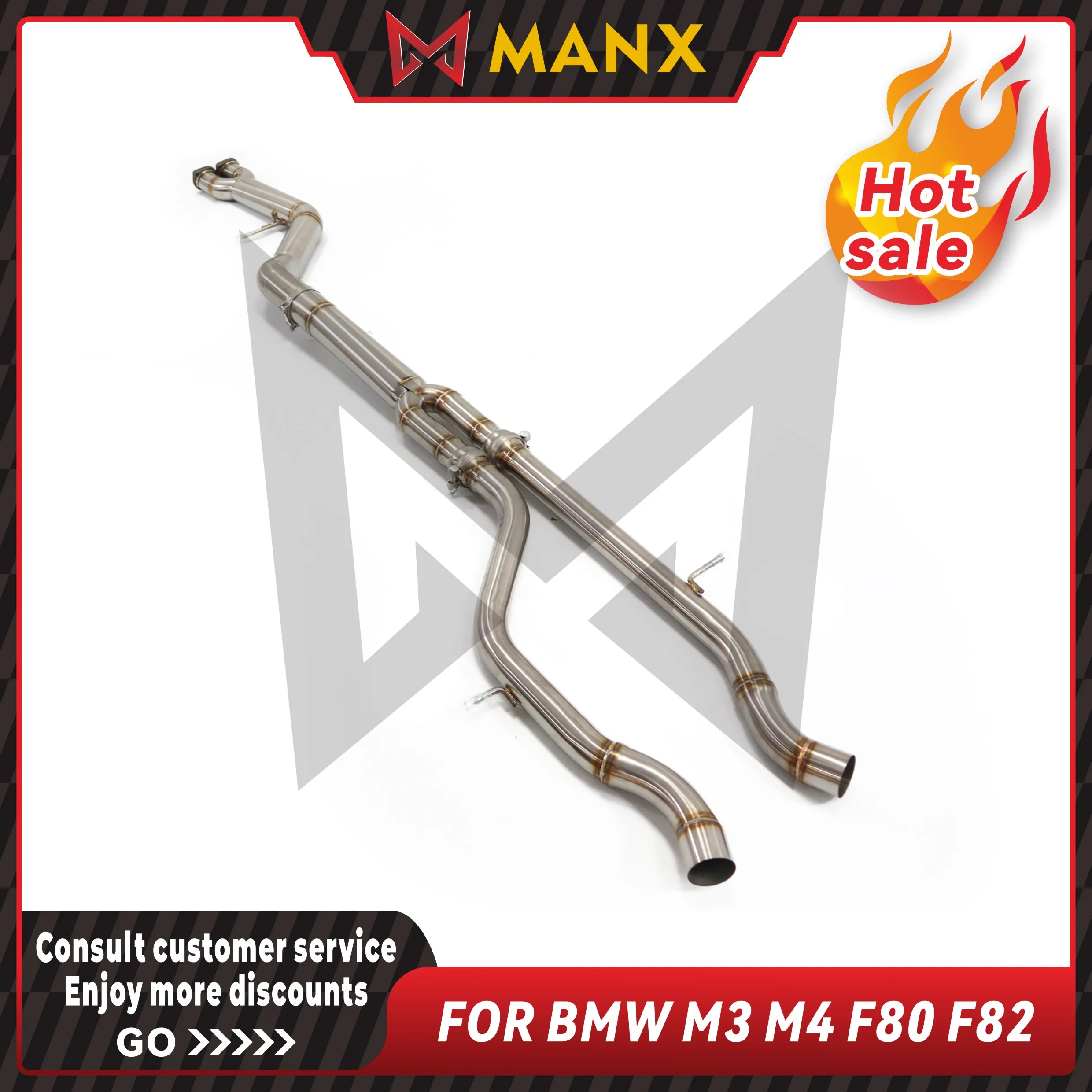 Middle pipe for BMW M3 M4 F80 F82 Performance Exhaust pipe Lossless installation