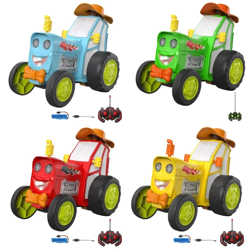 Electronic Small Car Swinging Stunt Car with Music and Light Children Interactively Educational Glowing Toy for Infant