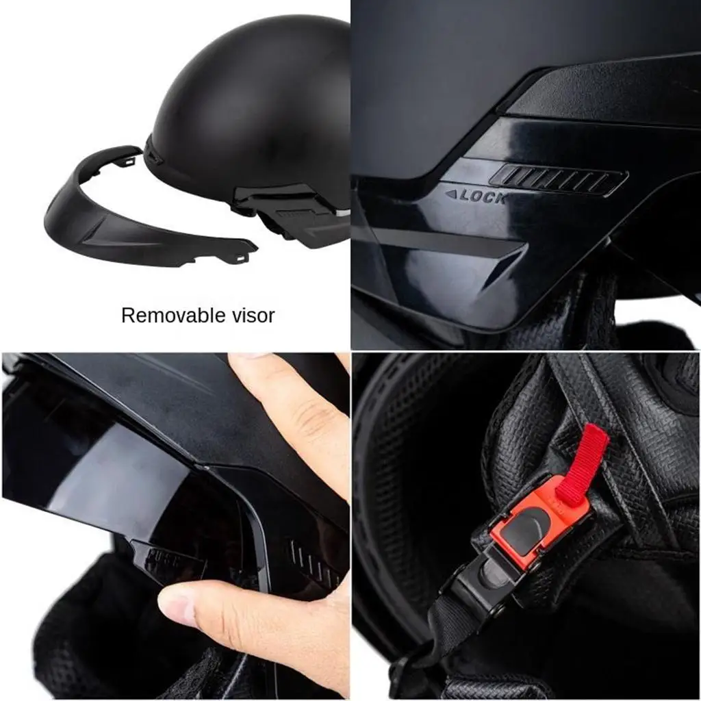 

Scooter Motorcycle Half Helmet Retractable Visor Sun Shield Matte Black