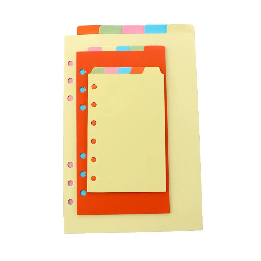 5pcs/set Office Tab Dividers Refill Papers Planner Classified Lables A5 A6 A7 Index Pagination Binder Dividers Index Divider