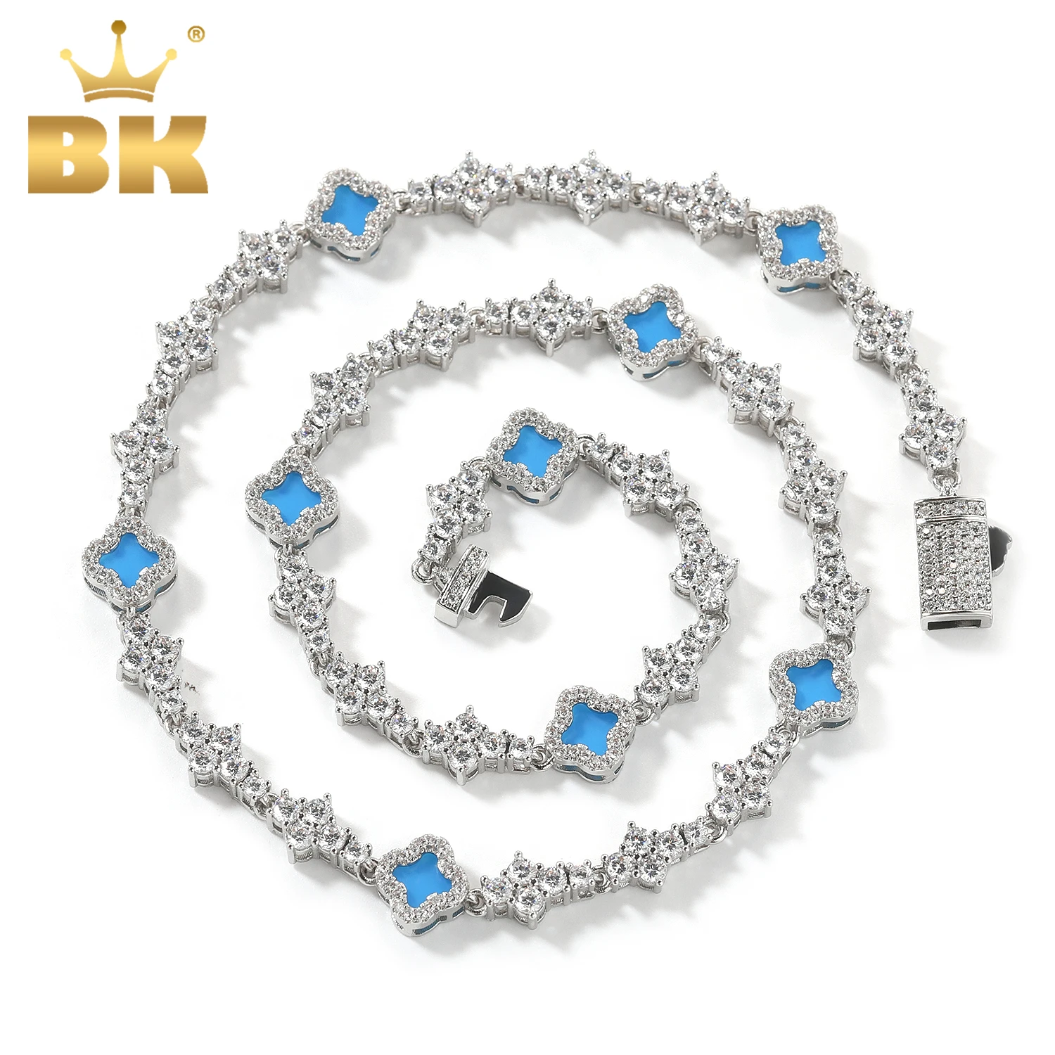 Tennis Bracelet Cubic - TBTK クローバーチャームブレスレット ハニカムテニスチェーン マルチカラーアクリルクローバー アイスアウト CZ