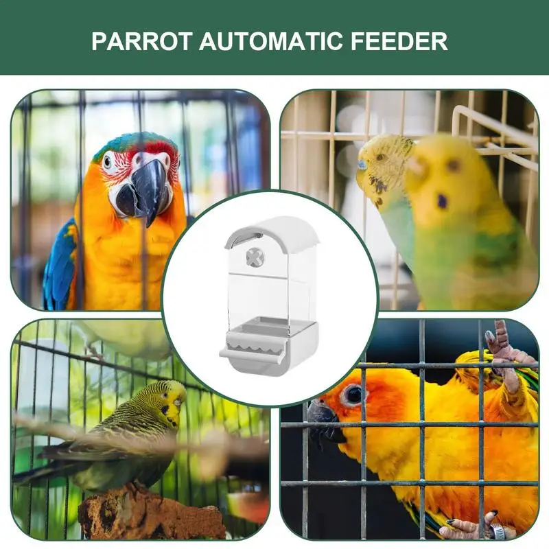 Bird Feeder For Cage Transparent High Quality Automatic Bird Hanging Container Cage Accessories and supply For Busy People