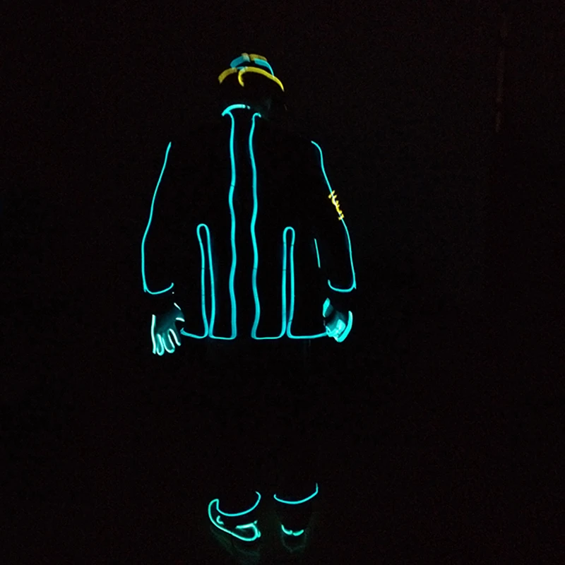 EL Wire Glowing Jazz Dance Costumes Light up LED Clothing Stage Performance Luminous Wear DIY Cool Strip Lighting For Club Props view 4