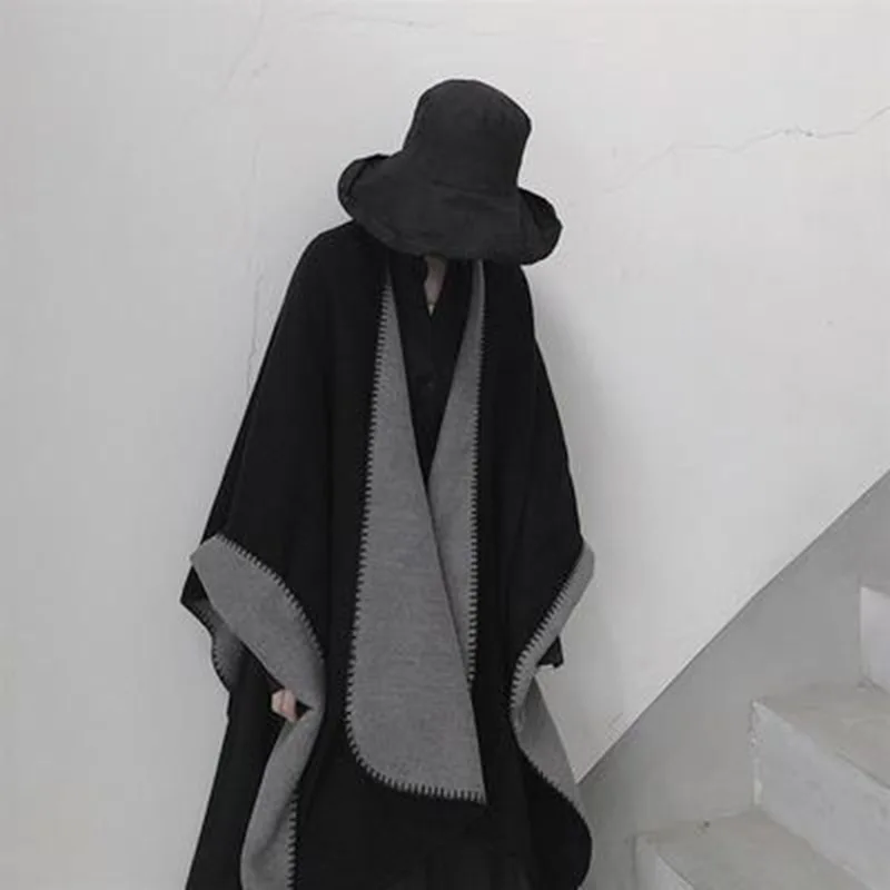 Winter Poncho Women Capes Casual Clothes Shawls Cloak Ladies Blanket Scarves Bufanda Mujer Shawls Coat Wraps Woman Ponchos