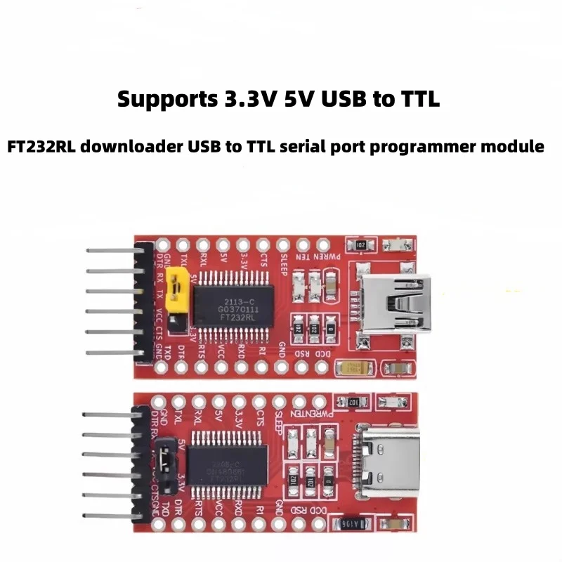 FT232RL USB to TTL Serial Port Programmer Module 3.3V 5V Support USB Downloader TTL Converter for Electronics