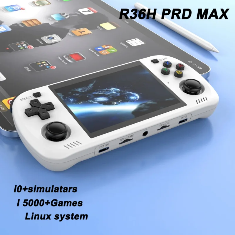 

R36H PRO MAX retro portable gaming console features a 4.2-inch IPS display, comes with a built-in 64GB storage card, and include
