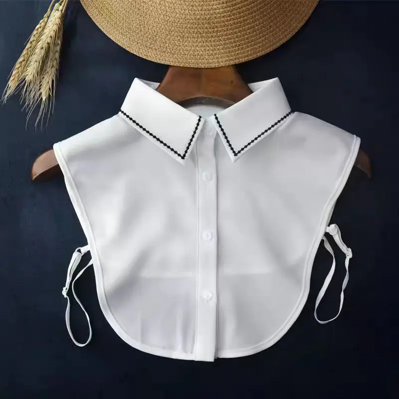 Womens Shirt Fake Collar Classic Blouse Tops Shirt Solid Color Shirt Detachable Collar Female Removable False Fuax Collars