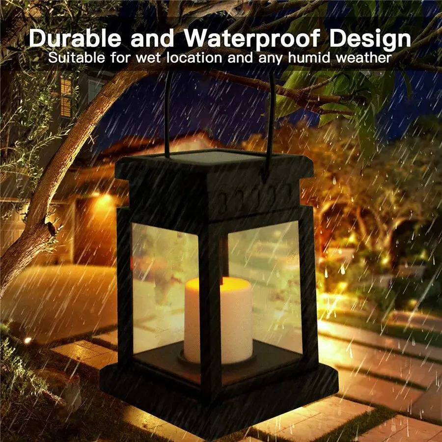 Solar Palace Lantern Outdoor Solar Lights Lawn Landscape Hanging Atmosphere Candle Lamp Floor Yard Garden Decor