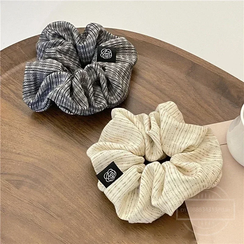 Brand Vintage Scrunchie Women Plaid Elastic Hair Bands Elegant Scrunches Designers Hair Tie Ponytail Chouchou Hair Accessories