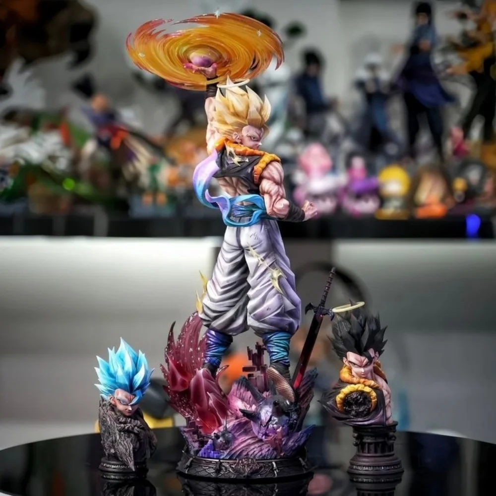 

JT Statue Dragon Ball Z Gogeta Figure 3 Heads Replace Super Saiyan 45cm/17.72inch PVC Action Figure Collection Model Toys Gifts