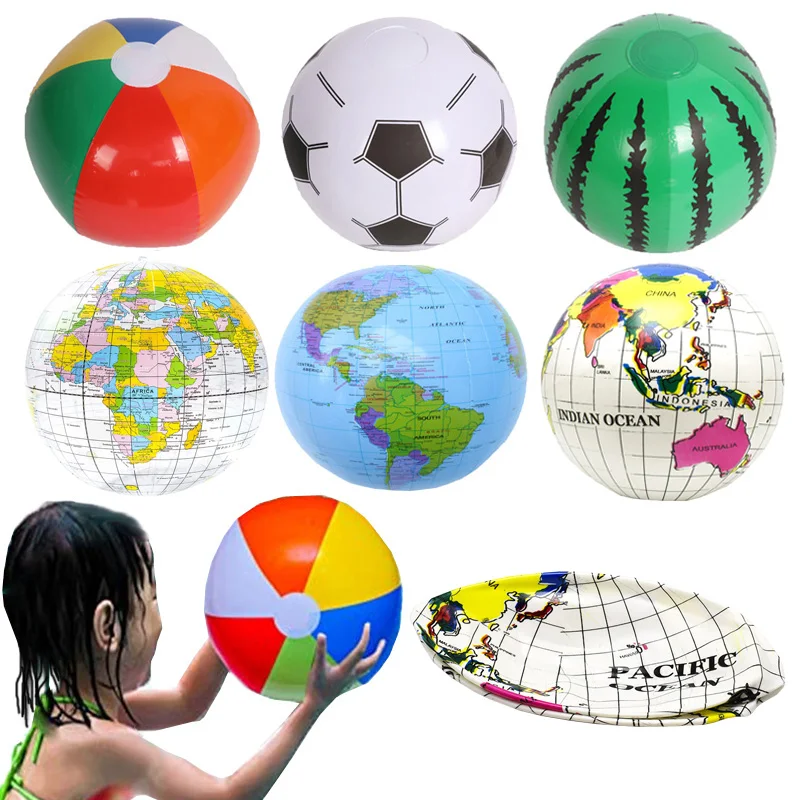 Inflatable Beach Ball Rainbow Color Pool Party Favors Summer Water Toy Balloon Toy Fun Party Game Summer For Kids gift