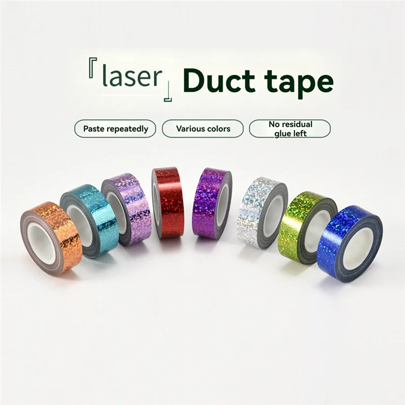 8PCS Masking Tape Rainbow Arts Home Office Decor Strong Viscosity 8 Colors Vibrant Easy Tear No Tape