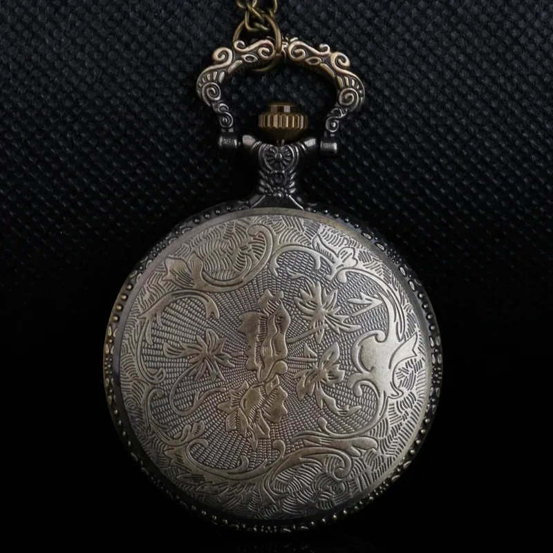 Creative Design Hollow Bone Quartz Pocket Watch Men's Women's Pendant Necklace Accessories Clock Anniversary Unique Gift