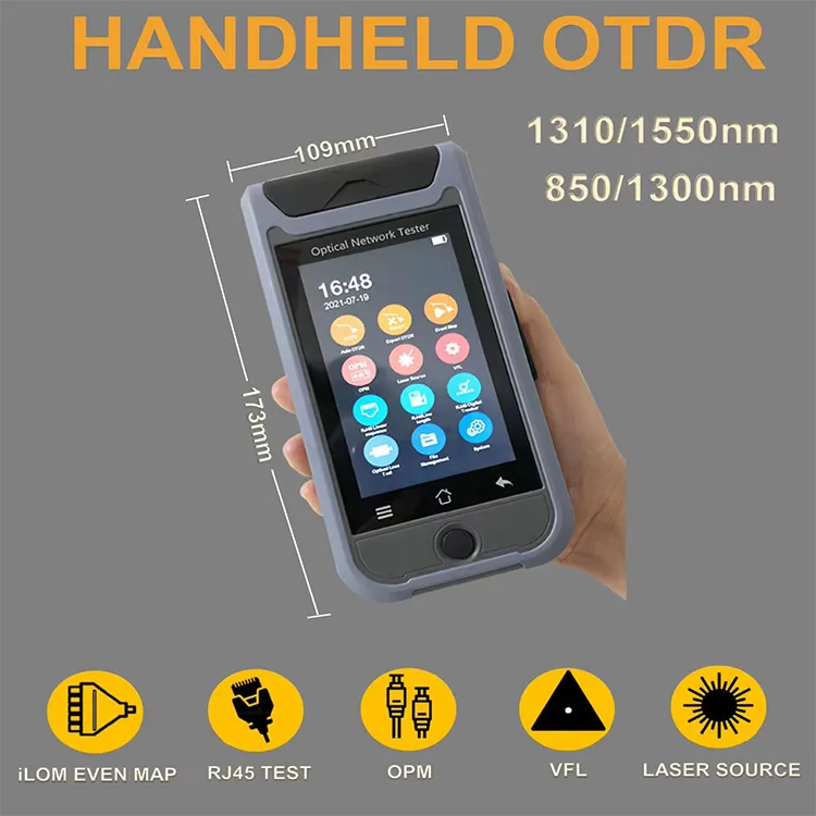 MM SM متعدد الوظائف IOLM 4.3 بوصة تعمل باللمس HD جديد محمول صغير VFL وLS OTDR