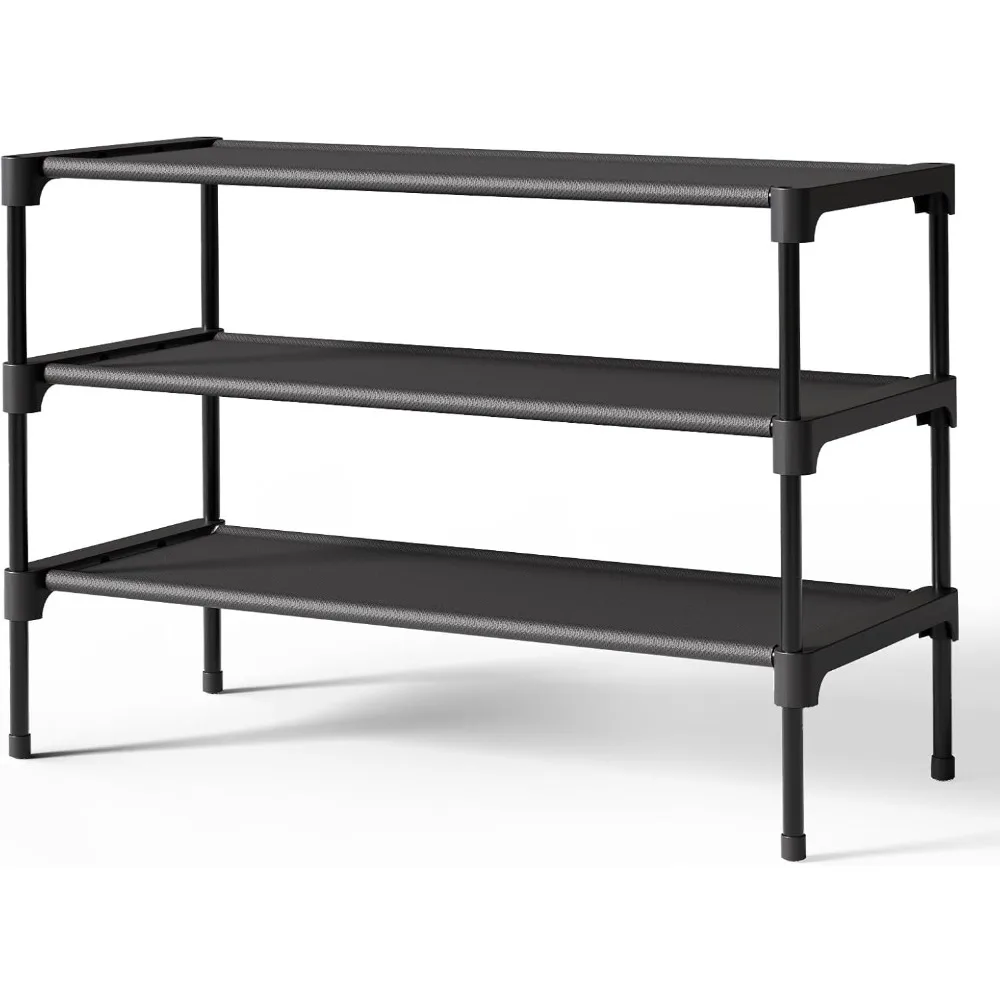 

Premium Non-Woven Shoe Rack Shelf, Shoe Organizer for Closet, Entryway, Sturdy & Durable Long Stackable Shoe Shelves