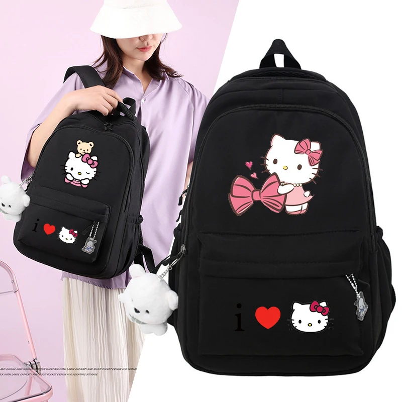 

Hello Kitty женский вместительный водонепроницаемый рюкзак для колледжа, школьные сумки для ноутбука, дорожная сумка для книг для мальчиков и девочек