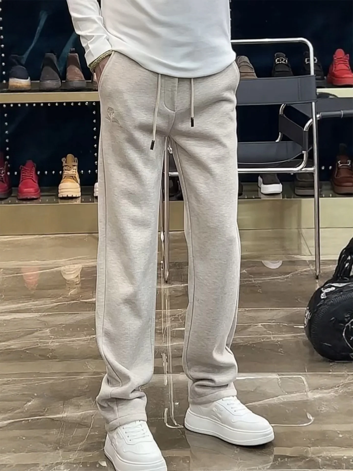 

Trendy Men's Loose Wide Leg Straight Casual Pants Autumn Winter Spor Comfortable Long Sweatpants Luxury Faion Statement