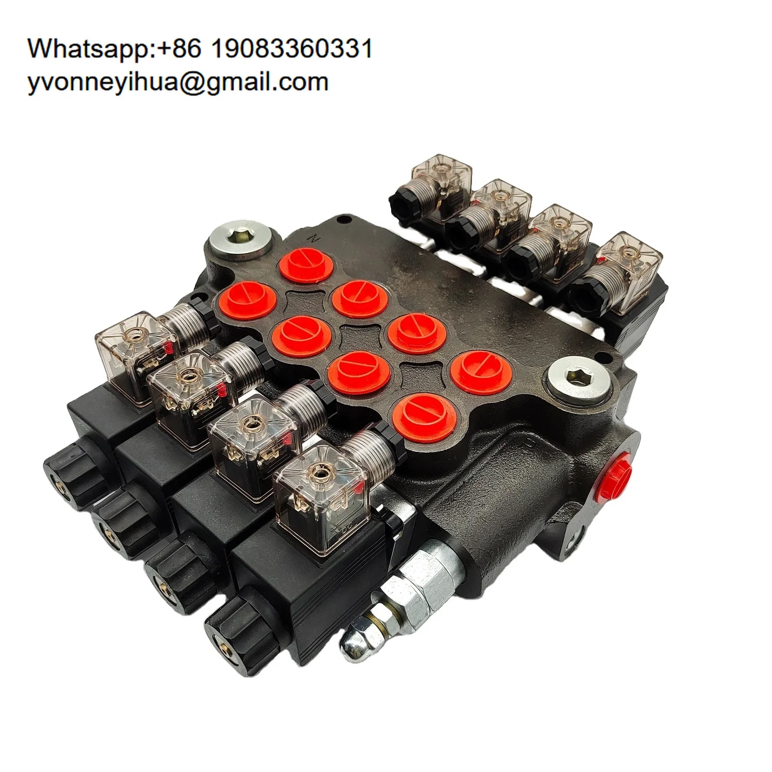 Hy-Waloil Z80 Series 12V DC 4 Spool Hydraulic Monoblock Solenoid Directional Control Valve