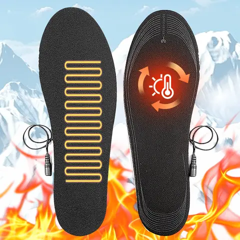 USB Heated Shoe Insoles Electric Heated Shoes Pad Cuttable Foot Warming Pad Washable Rechargeable Foot Warmer for Skiing Hiking