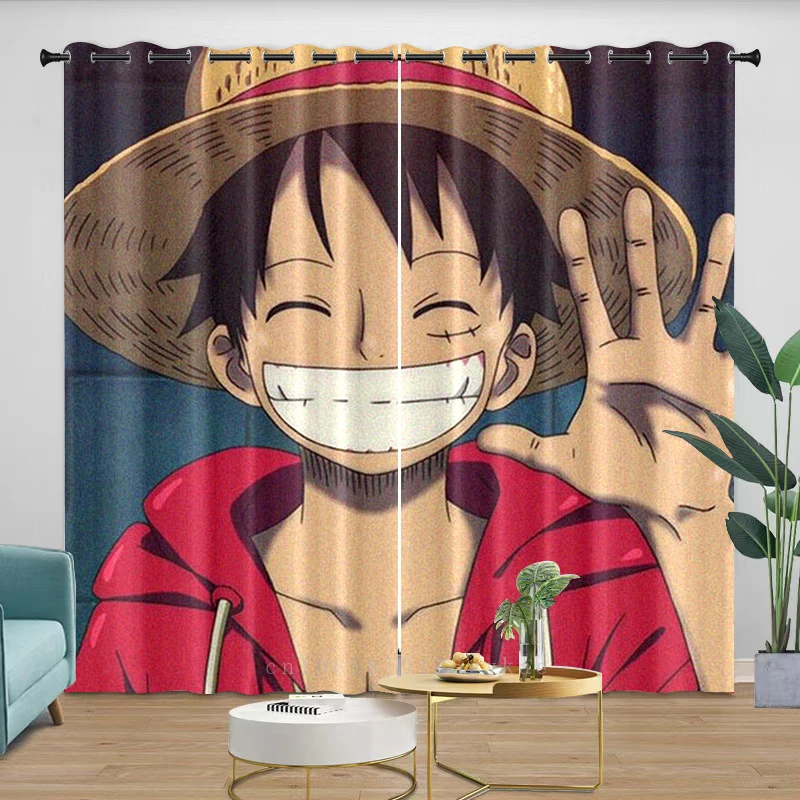 

Blackout Curtains with Grommet Anime One Piece Monkey D Luffy 3D for Children Adult Bedroom Living Room Home Decoration