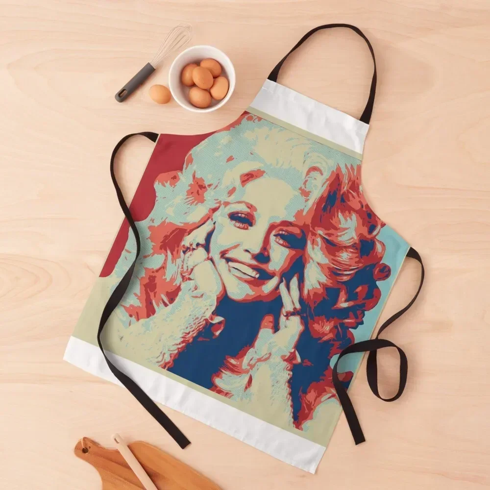 

iconic dolly parton in red and blue Apron christmas decoration chef for man Cute Kitchen esthetician Apron
