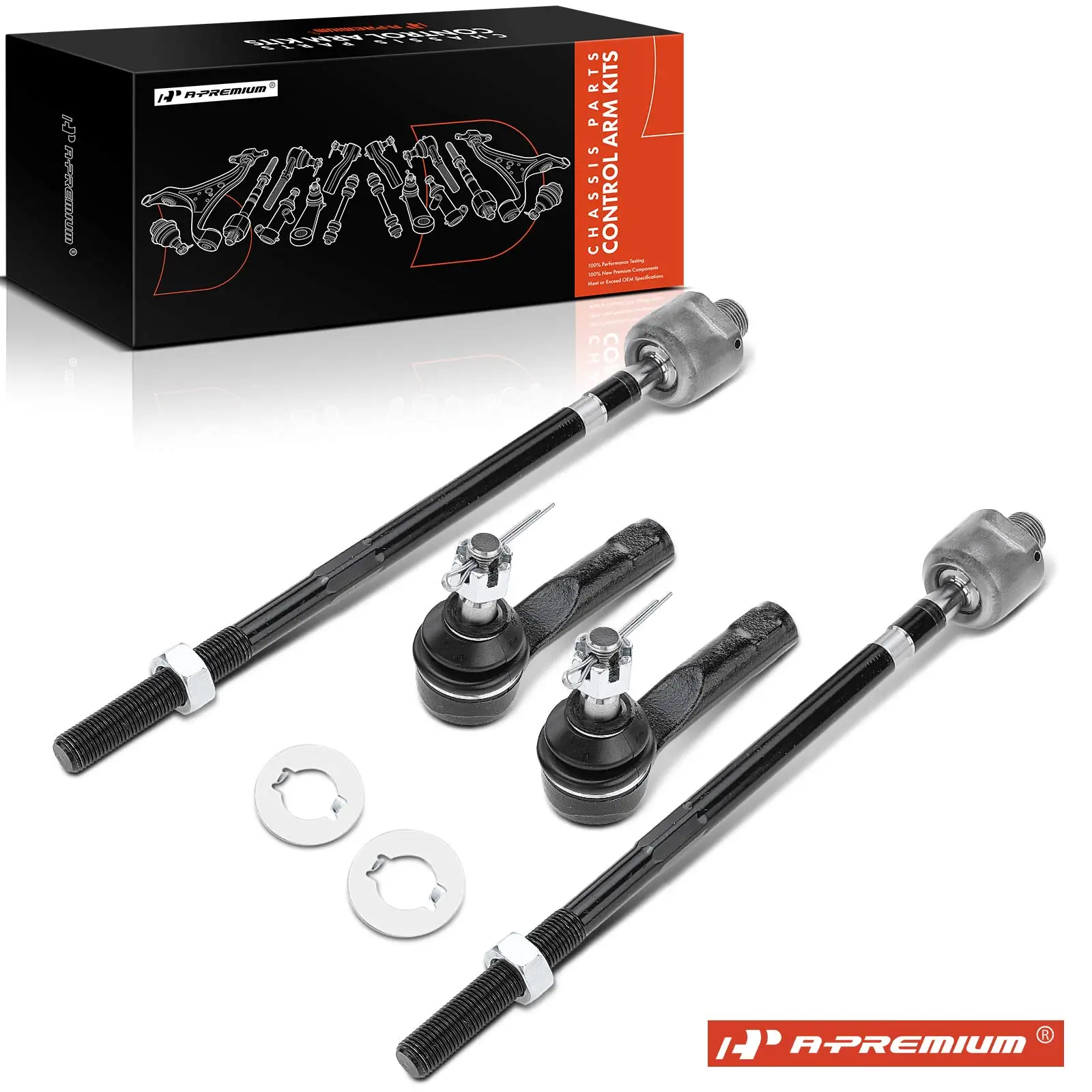 A-Premium 4x Inner & Outer Tie Rod End for Mazda 626 1993-2002 MX-6 1993-1997 Ford Probe 1993-1997