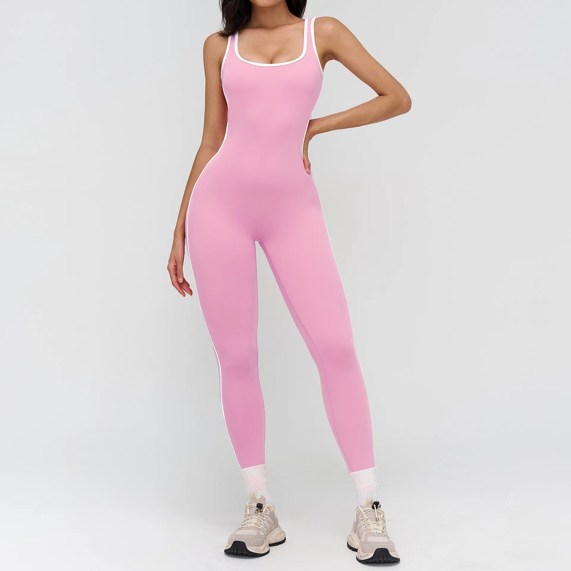 Women Sleeveless Yoga Jumpsuit U-Back One-piece Suit Tracksuits Sports Set Female Backless Sportswear Sport Outfit For Woman