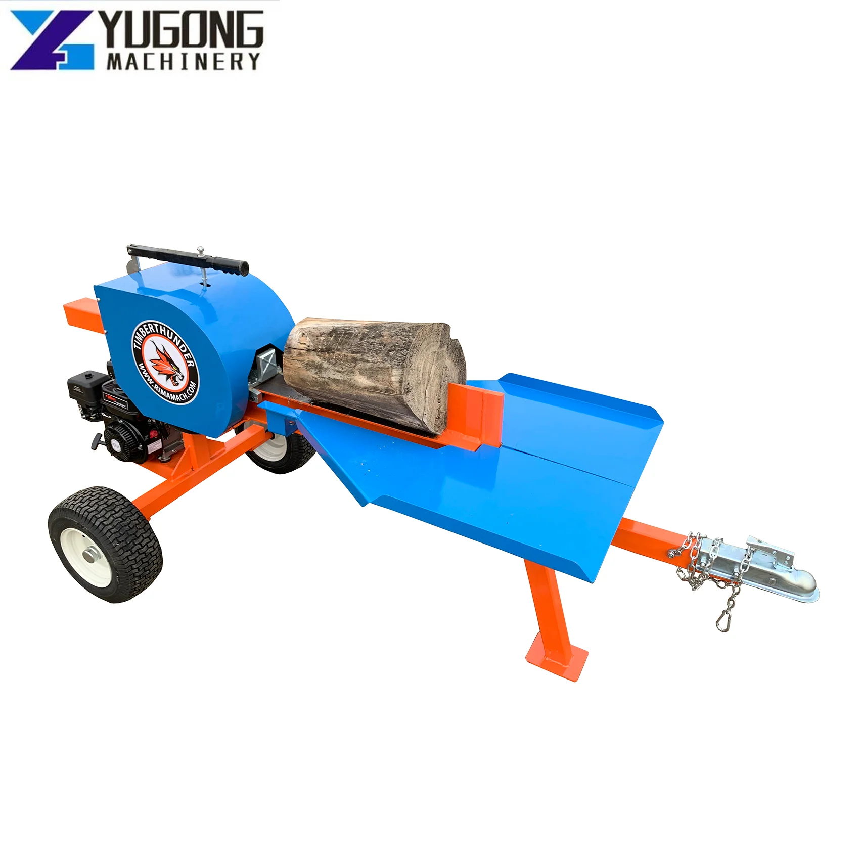 YUGONG Automatic Hydraulic Controlling Firewood Processor Log Splitter Fast speed pulleys wood log splitter wood cutter