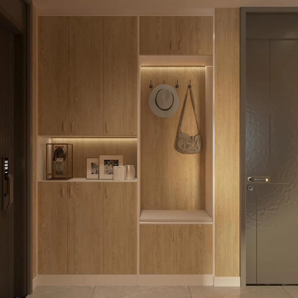 ورق جدران من الفينيل الخشبي الخفيف ذاتي اللصق - ورق اتصال بمظهر خشبي قابل للإزالة لتطبيق سهل التقشير واللصق