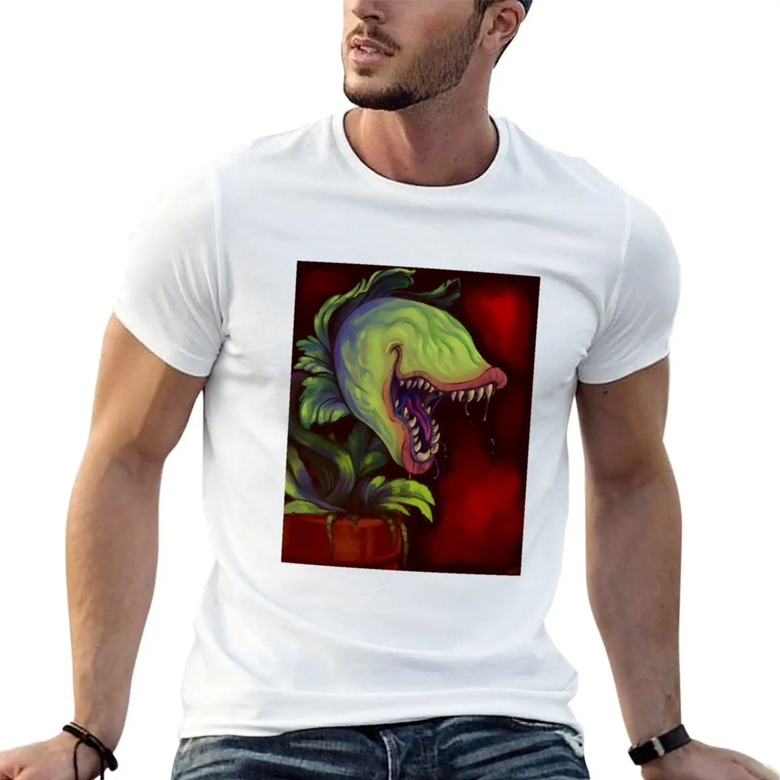 Audrey II (no txt) T-Shirt luxury designer kawaii clothes men tshirt