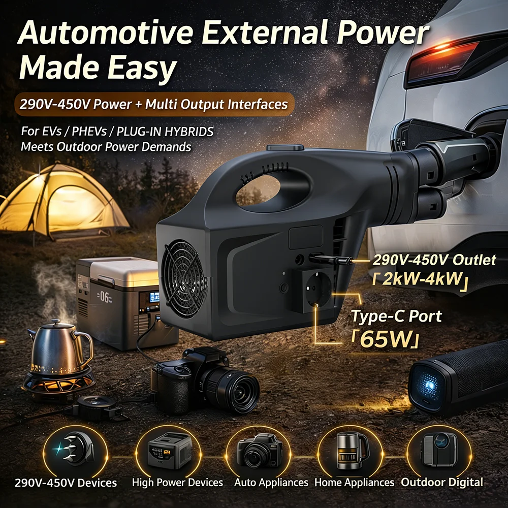 V2L Adapter External Power Supply for Tesla Model 3 Y X S Wireless EV Car Discharge Adapter US 120V EU 230V Output Power Station