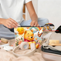 1 Winnie the Pooh and His Friends Gather Warmly Together, Friendship Is Eternal, Healing Scene on the Storage Bag - Women's Cute Multifunctional Zipper Bag, Perfect Travel Zipper Storage Bag