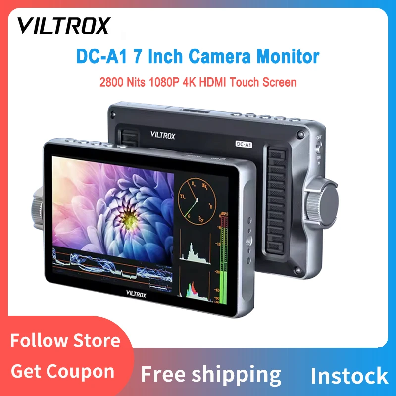 

NEW! Viltrox DC-A1 7 Inch 2800nit 4K Profissional Monitor For Photograph Vlog Filmmaking TV Creating Touch Screen camera Monitor