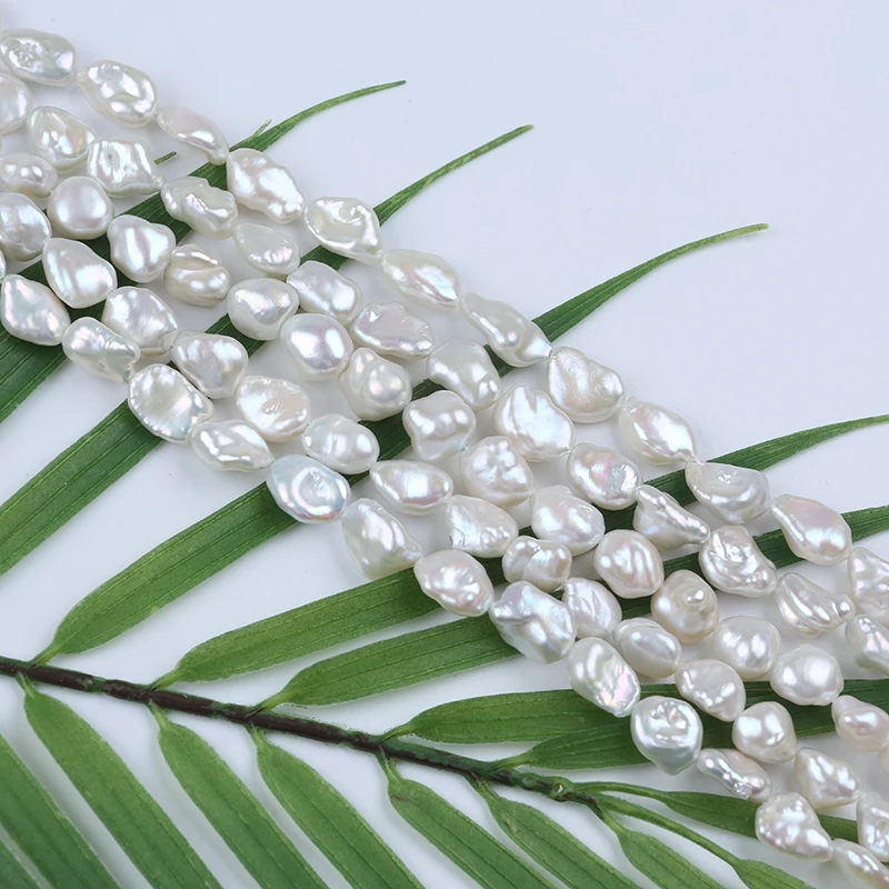 

8-10mm AAA Natural White Real Loose Freshwater Keshi Pearls Beads Strand