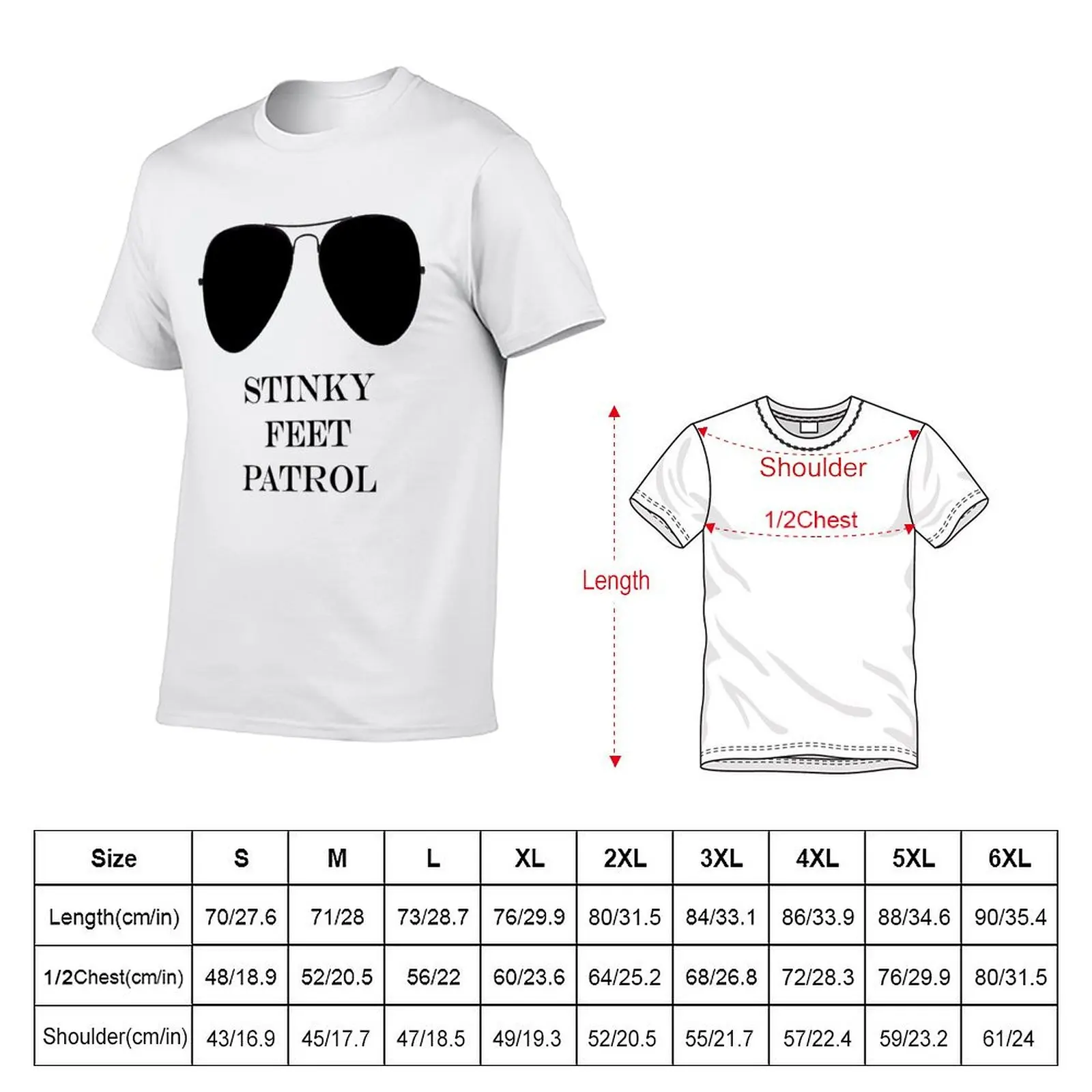 Stinky Feet Patrol T-Shirt Plus Size Basic Cotton T-Shirt