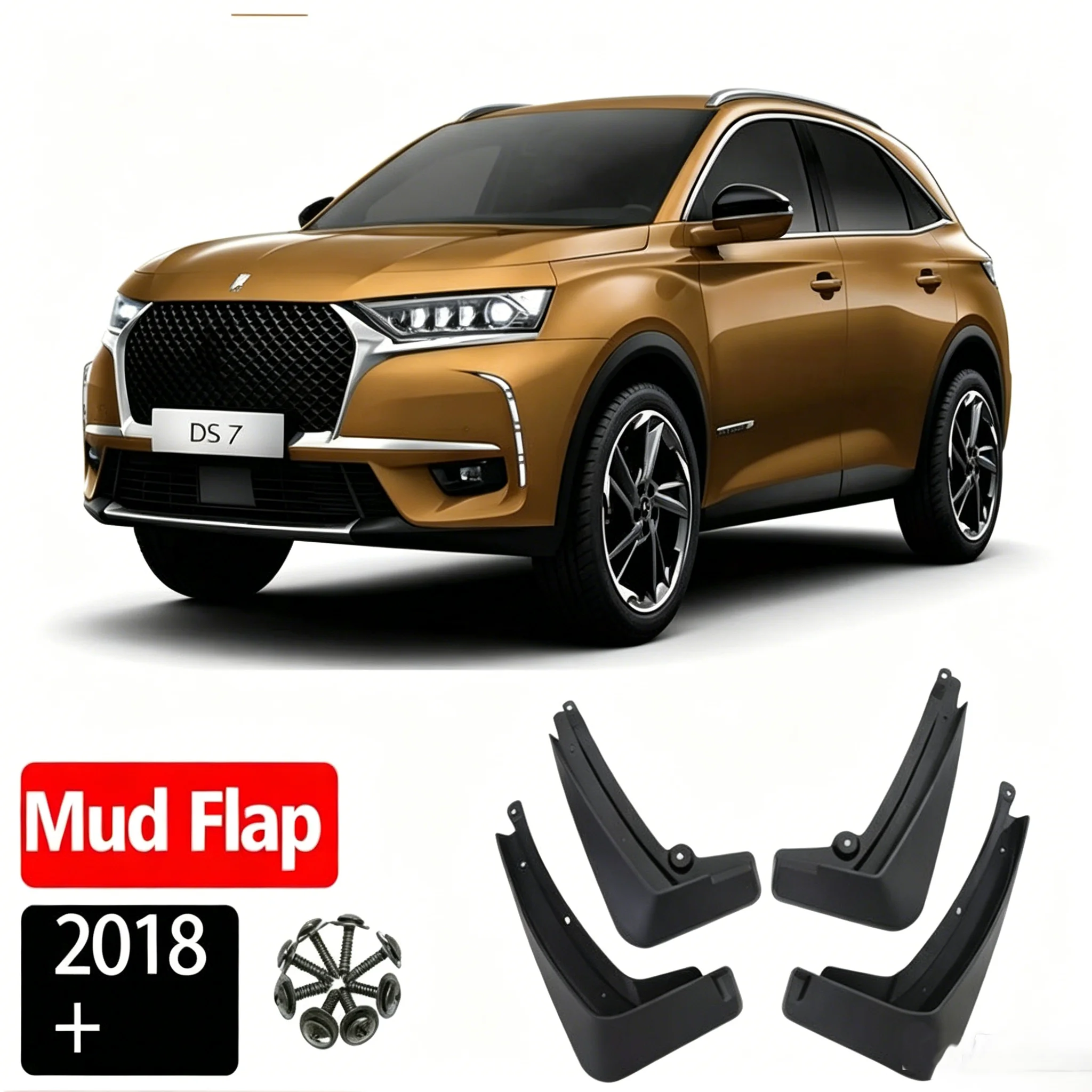 

High quality PP material 4 pieces Car wheel Mudguards Car body Splash Guards Fender Auto Mudflaps For Citroen DS7 X74 2008-2022